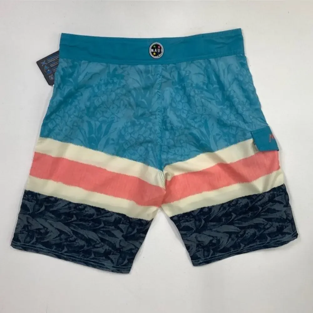 Maui and Sons Board Shorts Pineapple Haze Swim Trunks Striped Mens Size 30‎